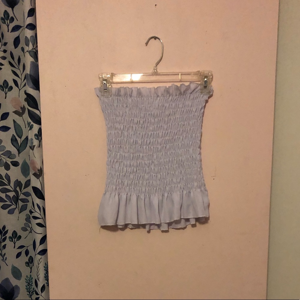Smocked white tube top